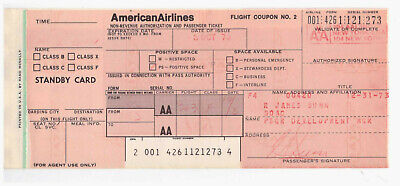 American Airlines Passenger Coupon Ticket Baggage Check New York Chicago Oct 73