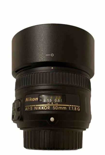Nikon AF-S Nikkor 50mm f/1.8 G Lens + Lens Hood + Front&Rear Cap
