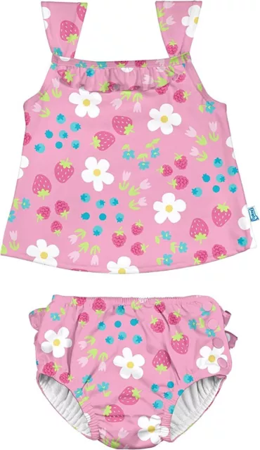 i play. by green sprouts Two Piece Tankini with Snap Reusable Swim Diaper 24 Mos