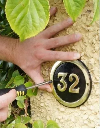 Round Brass & Black House Number Signs (1 - 39)