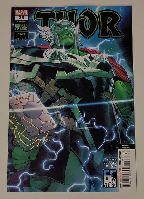 THOR #26 10/2022 NM/NM- COCCOLO 2ND PRINTING VARIANT Hulk MARVEL Comics