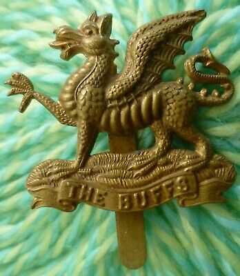 Royal East Kent (The Buffs) Regiment Cap Badge BRASS Slider maker GAUNT