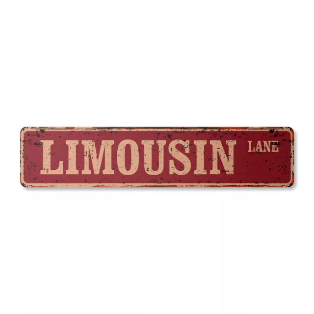 LIMOUSIN Vintage Street Sign Metal Plastic cow cattle beef farmer farm