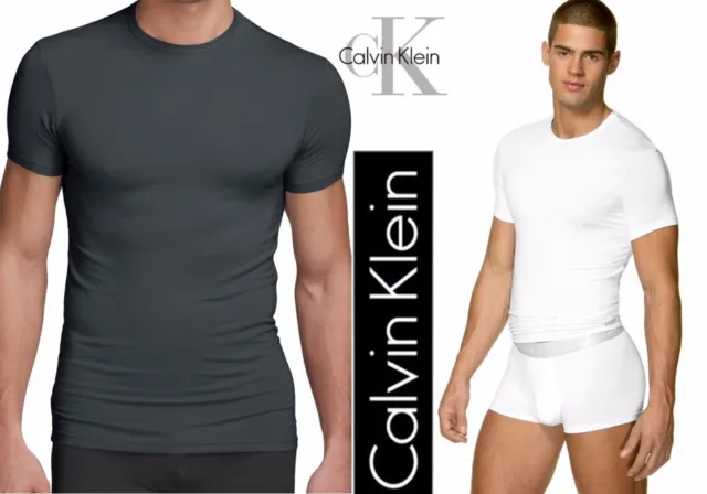 Calvin Klein Men's Shirt Crew Neck Tee Micromodal Ck U5551 Cotton Tees T-Shirt