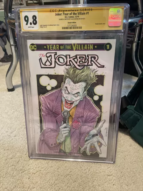 Joker Year Of The Villain #1 Cgc Ss 9.8 Dc Comics Signed & Sketch By Alex Kotkin