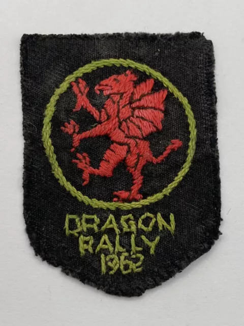 Very Rare 1962 First Dragon Rally Conwy Wales MotorCycle Rally Embroidered Badge