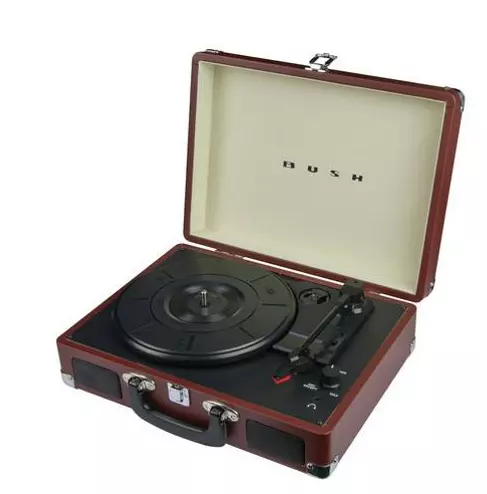 Bush Classic Retro Custodia Portatile Lettore Record - Nero