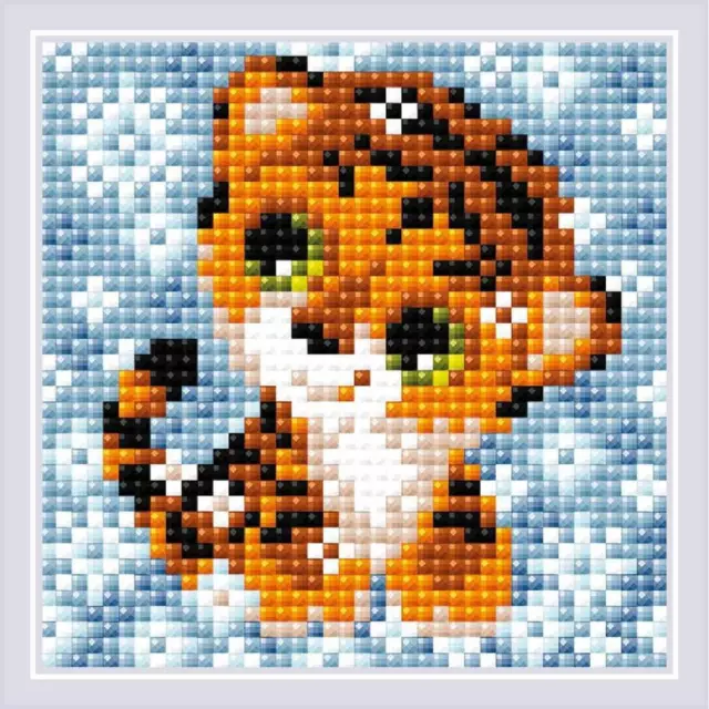 Riolis Diamanten Malerei  "Schneetiger", 10x10cm