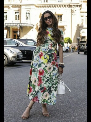 Nwt_Zara Ss19 Woman Long A-Line Floral Print Dress Belt Multicoloured 2313/717