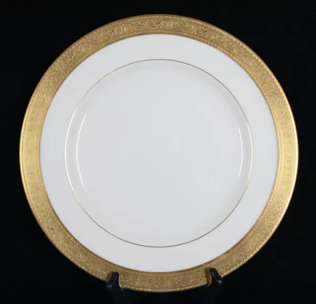 Elegant Lenox China Westchester Ivory W/ Embossed Gold Trim Dinner Plate 10 1/2"
