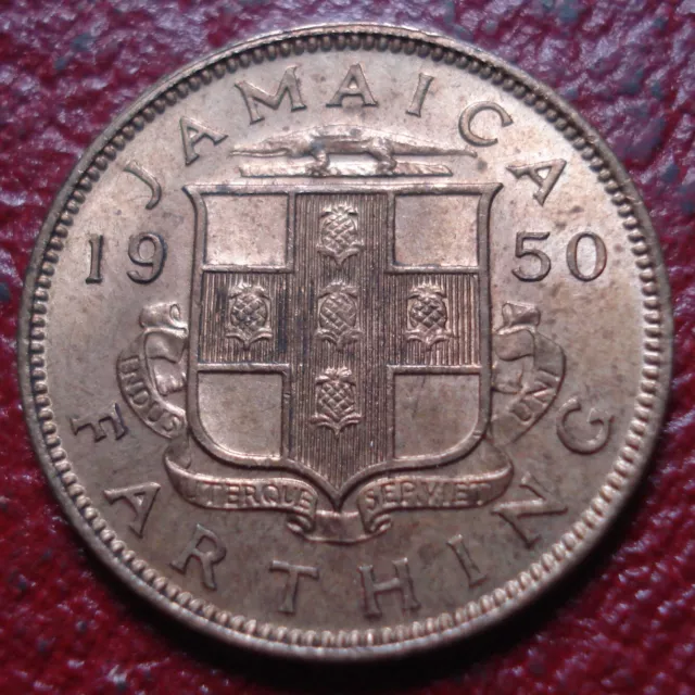 1950 Jamaica Farthing In Ef-Au Condition