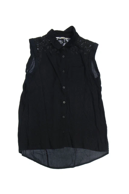 Camicia H&M inserto in pizzo 152 nero