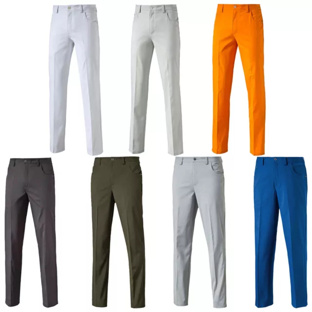 Official PUMA Golf Mens DryCELL Tech Trousers 50% OFF White Grey Orange RRP£60