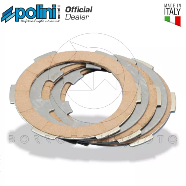 Serie 3 Dischi Frizione Polini Per Piaggio Ape 50 Fl - Fl2 - Fl3 - Rst Mix