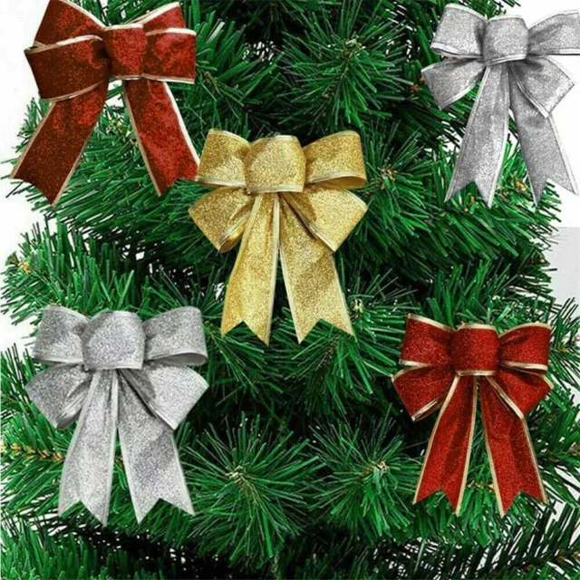Charmant grand nœud nœud arbre de Noël décorations fête cadeau 5 pièces