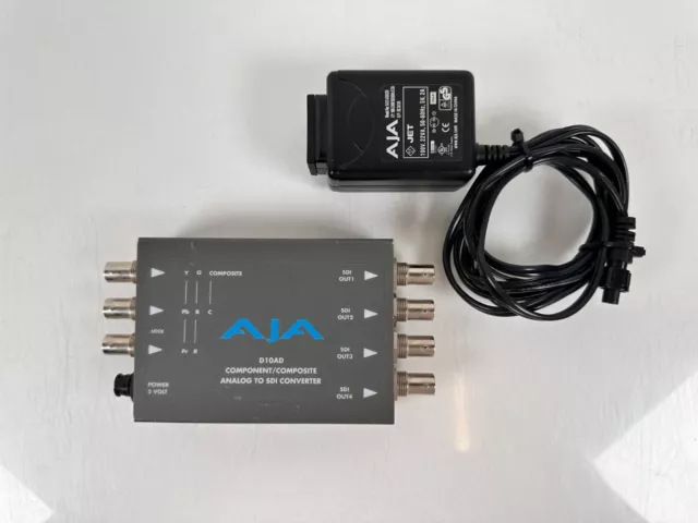 AJA D10AD Component/Composite Analog To SDI Converter w/ power supply