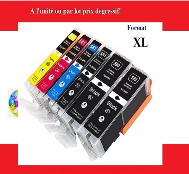 Cartouches d'imprimante pour CANON pgi-580 cli-581 XXL TR7550 TS6250 TS6251