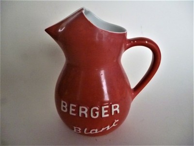 1/2 L  BAR  BISTROT Berger ANCIEN PICHET PUBLICITAIRE BERGER ROUGE 