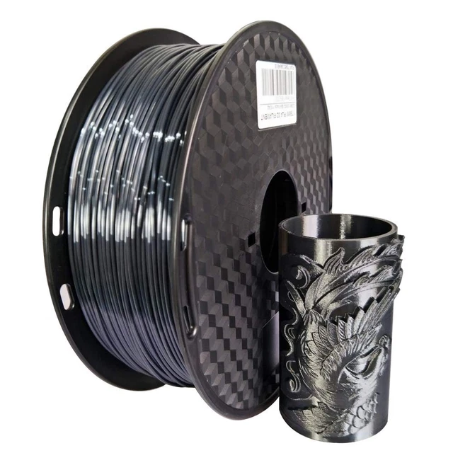Silk Black PLA Filament 1.75Mm 1KG 3D Printing Filament Silky Shiny Shine Metall