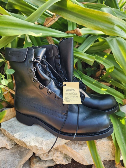 NEW 1987 ADDISON Shoe Company Black Military Combat Boots USA Made Size ...