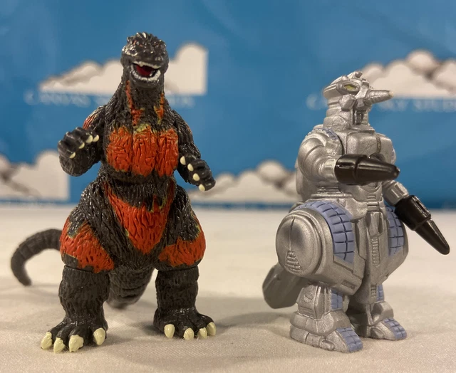 2002 Toho Bandai Godzilla Lot Bundle Of 2 Mini Figures Pack Of Destruction 2.5”