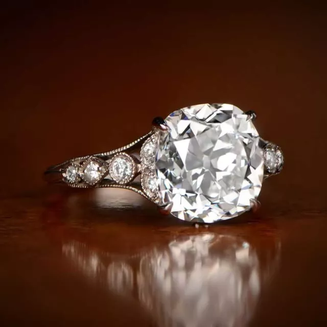 Art Deco Style Bezel Simulated Diamond Edwardian Engagement Ring In 925 Silver