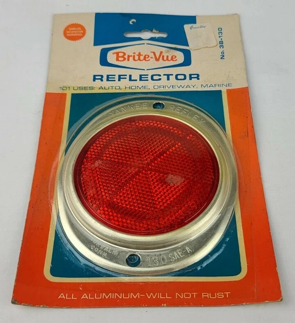 VINTAGE BRITE-VUE YANKEE Stop Light Taillight Red Lens Reflector NOS