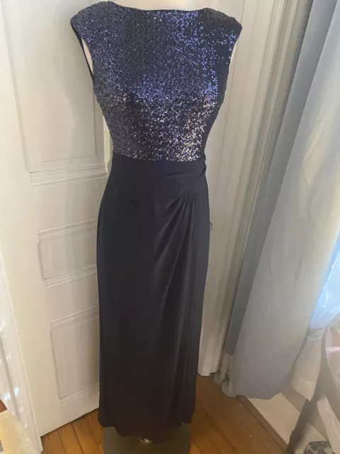 Lauren Ralph Lauren Blue Evening Gown-Sequin Top-A Stunning Beauty-Size6P-Nwot!!