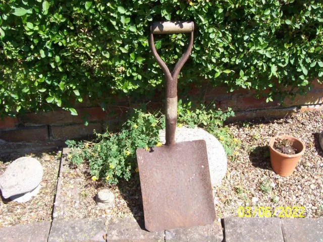 Genuine Old Rusty Coal Bunker Shovel - Original Y Handle.