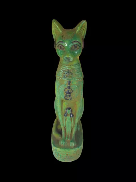 EINZIGARTIGE ANTIKE ALTE ÄGYPTISCHE Statue Steingöttin Bastet Katze Isis...