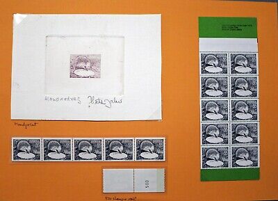 Sweden 1975 hedgehog stamp hand engraving signed Zlatko Jakus Scott #1139