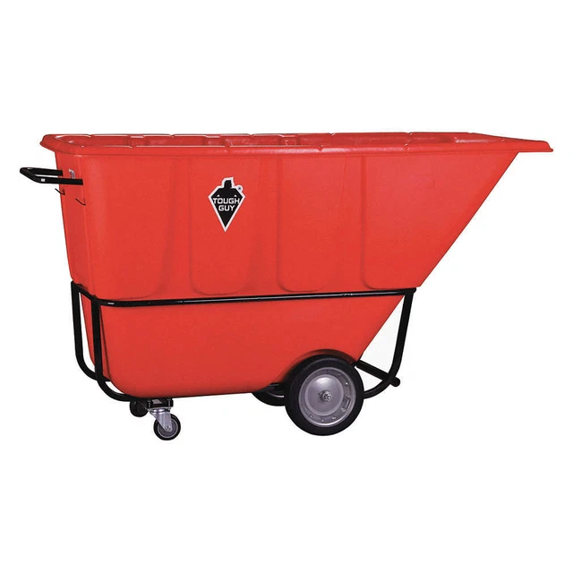 TOUGH GUY 21VK45 Tilt Truck,Std,1 cu. yd.,1250 lb.,Red