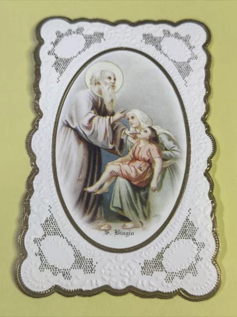 SAN BIAGIO - Santino - Holy Card - Dorata