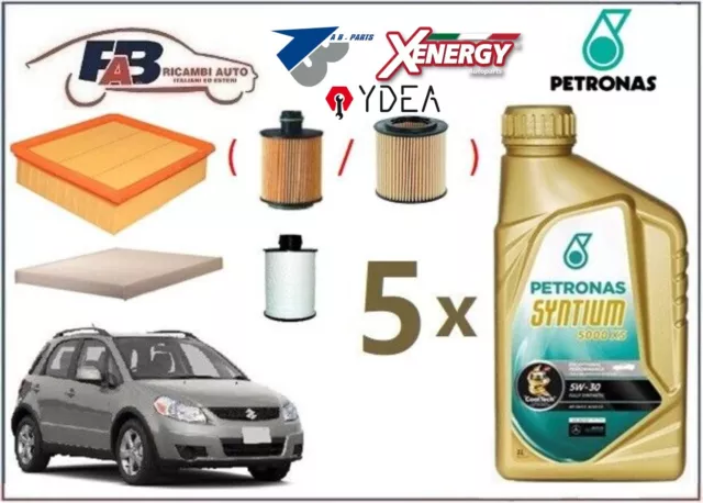 Kit Tagliando Fiat Sedici 1.9 2.0 D Multijet - 4 Filtri 5 Litri Petronas 5W30