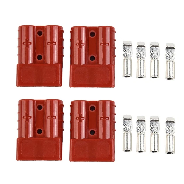10 Pairs 75A Battery Connectors – Red & Black Modular Plugs With Silver-Plated Terminals For High Current