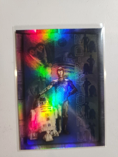 STAR WARS Attack of the Clones R2D2 & C3PO Prismatic Foil Card #8 of 8