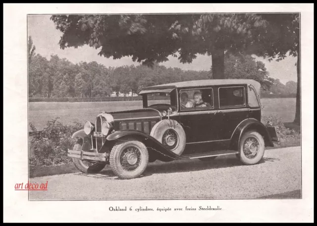 Publicité Automobile Oakland 6 Cyl.  car vintage photo ad  1924 -1j