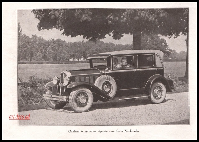 Publicité Automobile Oakland 6 Cyl.  car vintage photo ad  1924 -1j