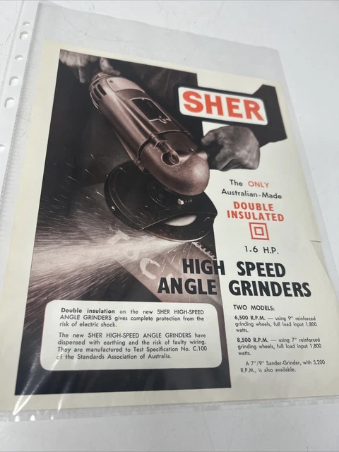 VINTAGE BROCHURE SHER Grinder Power Advertise Tool 1962 Collingwood ...