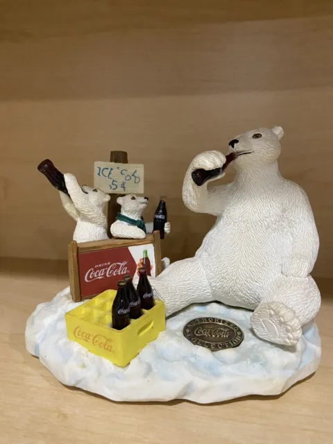 Coca Cola Heritage Collection Authorized 1996 Polar Bear Coke Stand Limited