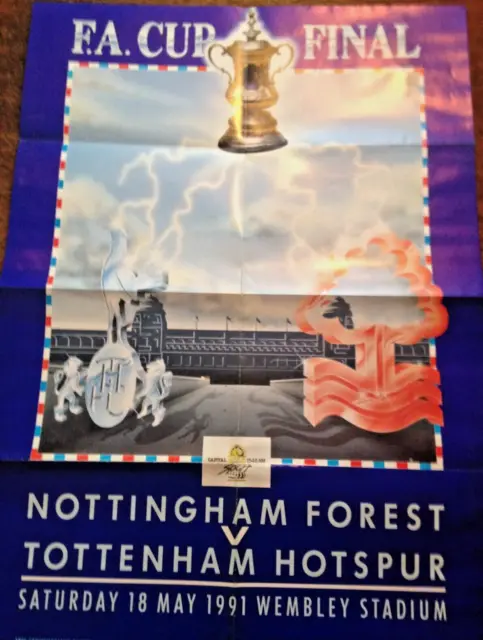 Grande poster finale Capital Radio FA Cup 1991 Nottingham Forest Tottenham Hotspur