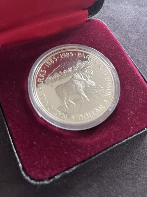 Canada Dollar Kanada 1985 Elch - Silber Münze im Etui