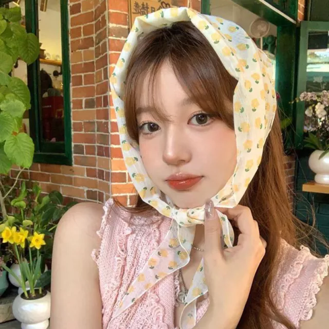 Spring Atmosphere Fragmented Flower Scarf Women Girls Spring Summer Sweet Sca Ni