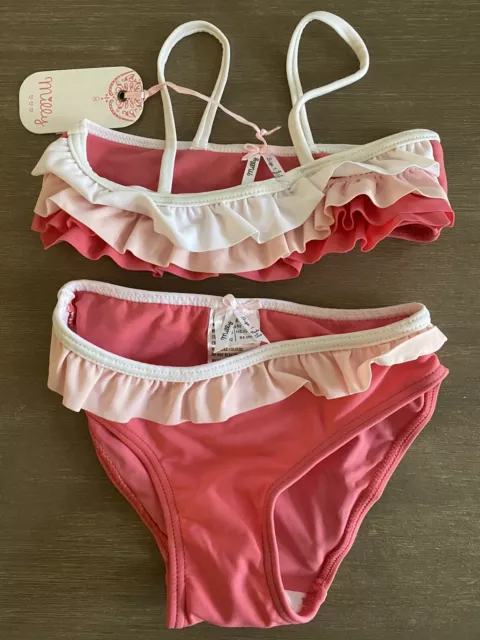 Baby Girls Swimmers - Pink Frill Bikini (Size 1) *BRAND NEW WITH TAGS*