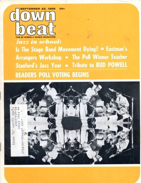Down Beat jazz magazine Sep 22, 1966 - Jazz in schools, reader poll begins