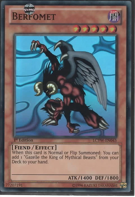 Yugioh! 1st Edition Super Rare Berfomet LCYW-EN045