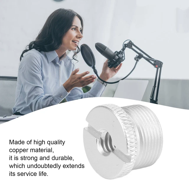 (Silver F18B) 1/4 Inch Female To 5/8 Inch Male Thread Adapter Mic Stand