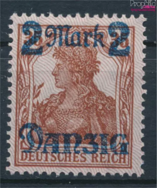 Briefmarken Danzig 1920 Mi 43II Unterdruckspitzen nach unten mit Falz (10128157