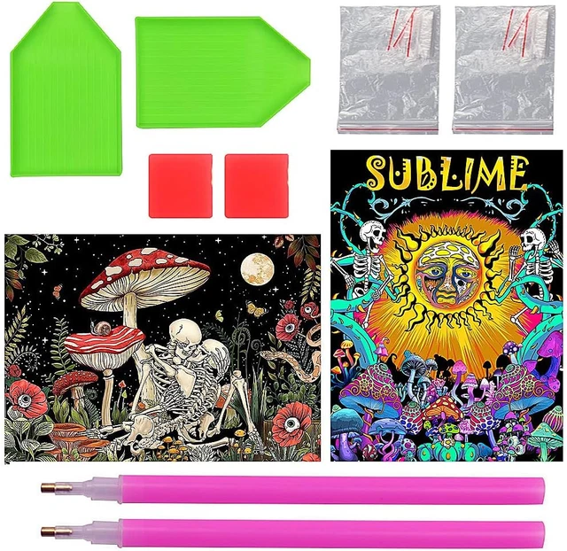 Paquete de 2 kits de pintura de diamantes para adultos, hágalo usted mismo 5D taladro redondo completo diamante Art Pai