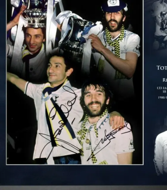 Ricky Villa & Ossie Ardiles Signed Spurs Photo Framed in a Picture Mount Display 2